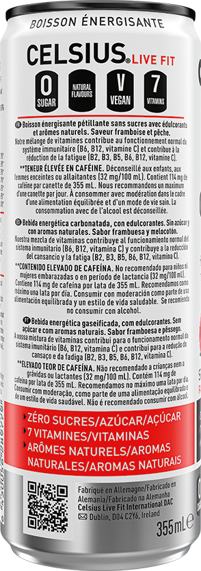 Framboesa e Pêssego – Product's Back Label